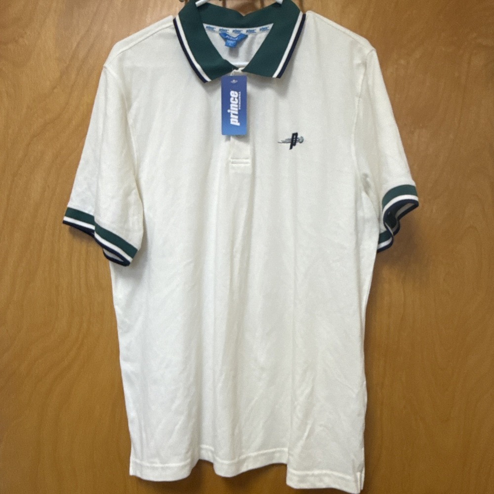 NWT Prince Pickleball Men's Ivory Polo Shirt Size L